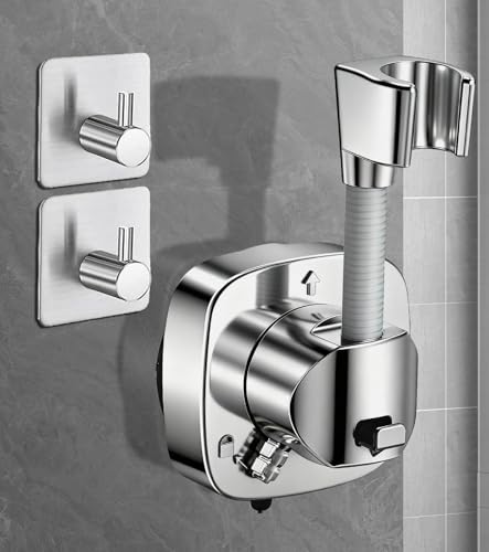 Support Pommeau de Douche Ventouse, Rotatif 360°| Sans Percage | Charge 10 kg | Shower Holder Suction Cup, Shower Head Support avec Accroche, Fixation Attache...