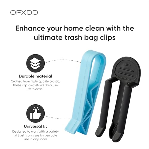 Image of Trash Bag Clips 24 Pcs - Fixation Trash Bag Holder for Trash Can - Anti-Slip Garbage Can Clips Plastic for Kitchen, Washroom