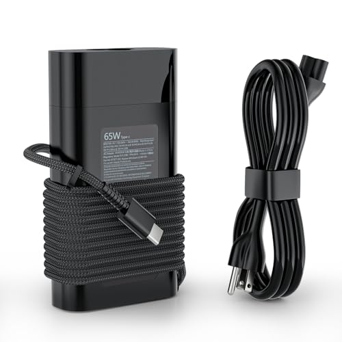 Image of 65W 45W AC Adapter for HP Chromebook ProBook, USB C Power Supply Cord | Compatible with HP Pavilion 14, Spectre x360, EliteBook G8-G11, Probook 440-465 G8-G11 , L65505-002 SM65CL Laptop Charger