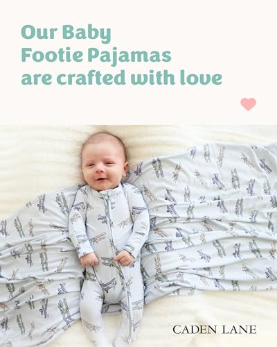 Caden Lane Zippered Baby Footie Pajamas, Soft Onesie Bodysuit with Feet & Double Zipper for Easy Diaper Change, Infant, and Toddler Footed One-Piece Jumpsuit, First Class, 0-3 Months2