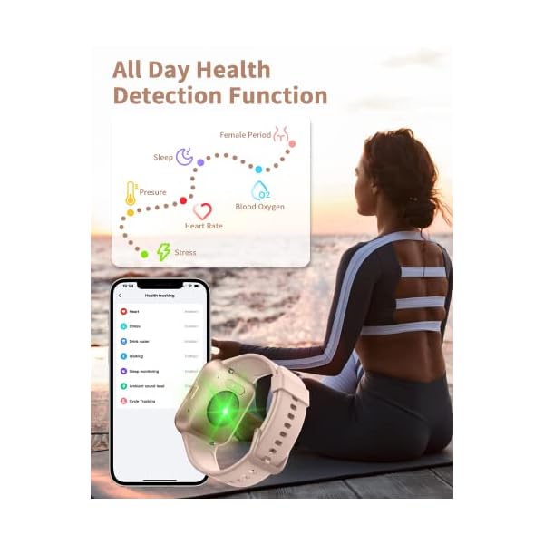 Smart Watch for Women with Call Answer/Dial, Alexa Built-in Fitness Tracker with Heart Rate/SpO2/Sleep Monitor, 1.7" Smart Watch with 60 Sports, IP68 Waterproof Women Smartwatch for iPhone Android - Image 6