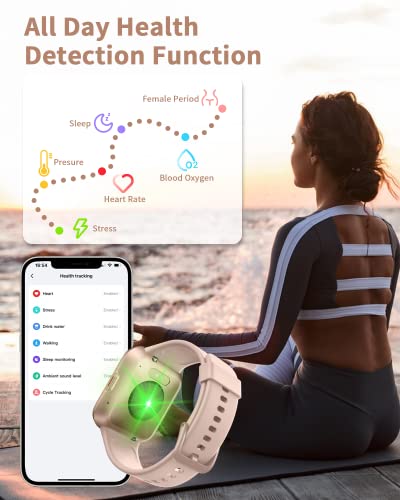 Smart Watch for Women with Call Answer/Dial, Alexa Built-in Fitness Tracker with Heart Rate/SpO2/Sleep Monitor, 1.7" Smart Watch with 60 Sports, IP68 Waterproof Women Smartwatch for iPhone Android - Image 6