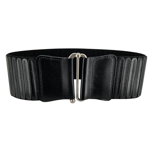 Women Wide Elastic Leather Corset Vintage Full Grain Stretch Dress Boho Belt