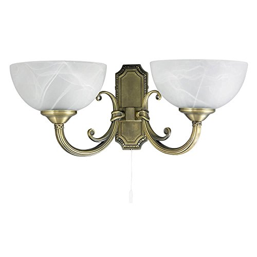 Wandleuchte Marlene Bronze/weißer Alabaster E14 2x MAX 40W Cover