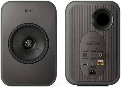 KEF LSX II LT Bezprzewodowe głośniki półkowe, grafitowy szary | Muzyka | Telewizja i kino domowe | Gry | HDMI ARC | USB-C | Bluetooth | AirPlay 2 | Chromecast | Spotify