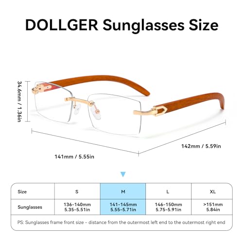 Dollger DG31302 Rimless Rectangle Sunglasses thumb #4