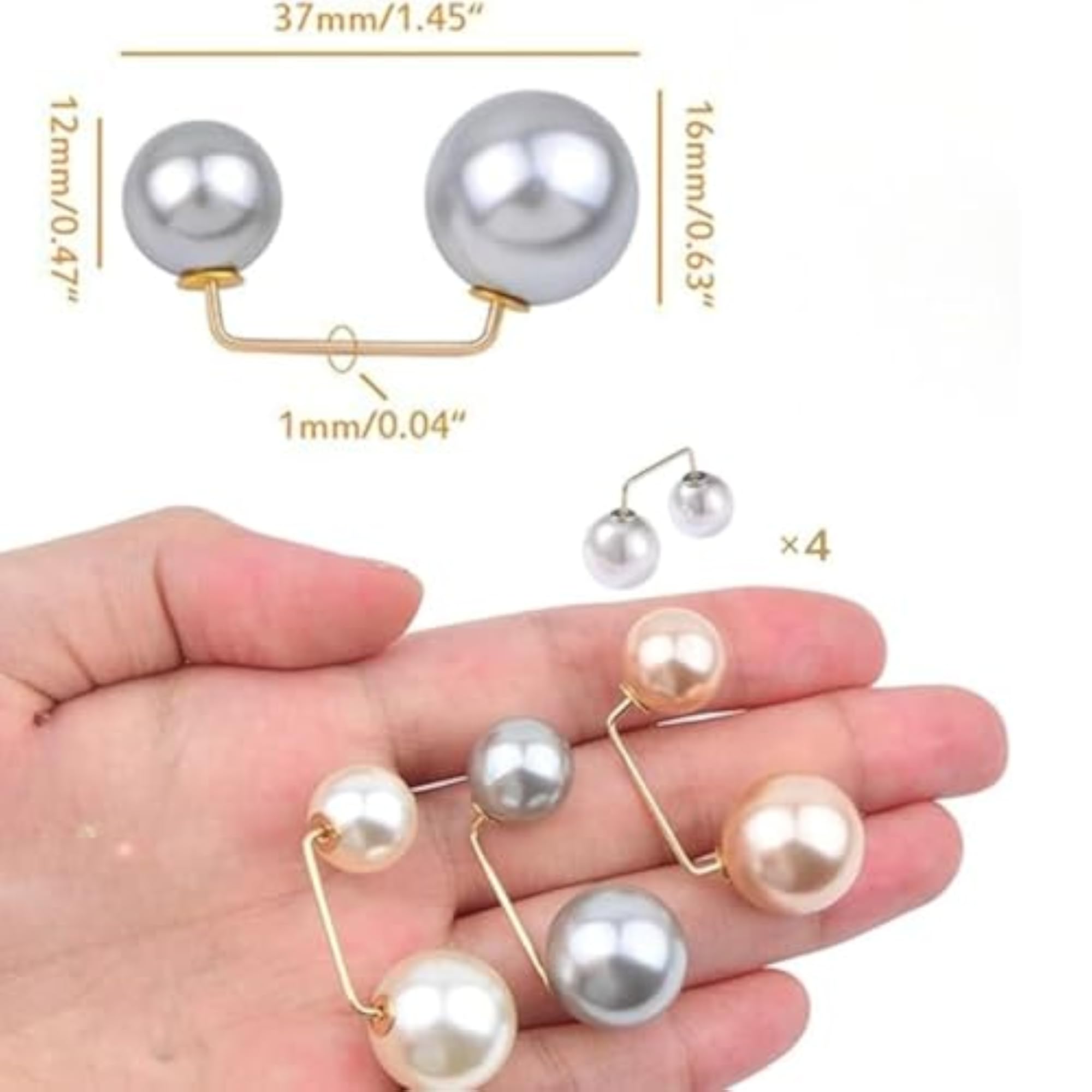 Multi Pieces Pearl Brooch Safety Pins for Women, Elegant Accessories