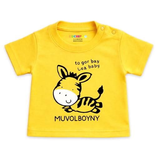 Image of Kuchipoo 100% Cotton Baby Boys & Girls Printed T-Shirt Combo | Soft & Breathable Half Sleeve Tee | Cute Animal Graphics | Pack of 4