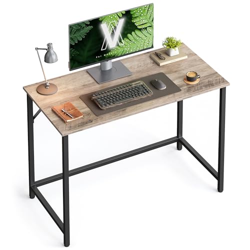 VASAGLE Bureau d'Ordinateur, Table, 50 x 100 x 76 cm, pour Bureau, Chambre, Salon, Cadre en Métal, Grège Chiné et Noir d'Encre LWD041B02V1