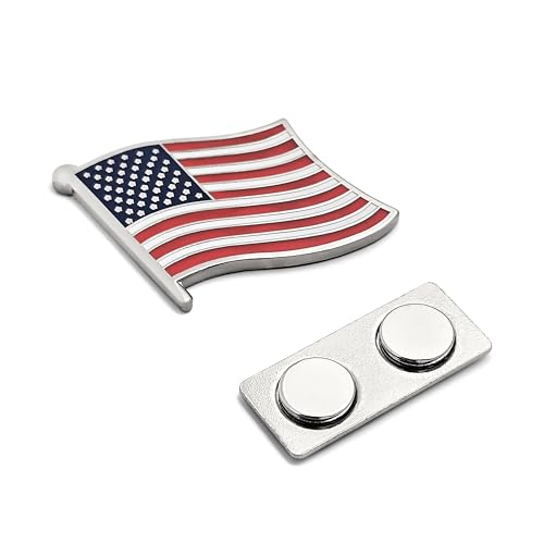 Pin's extra large drapeau américain émaillé avec fermeture magnétique pour veste et sac