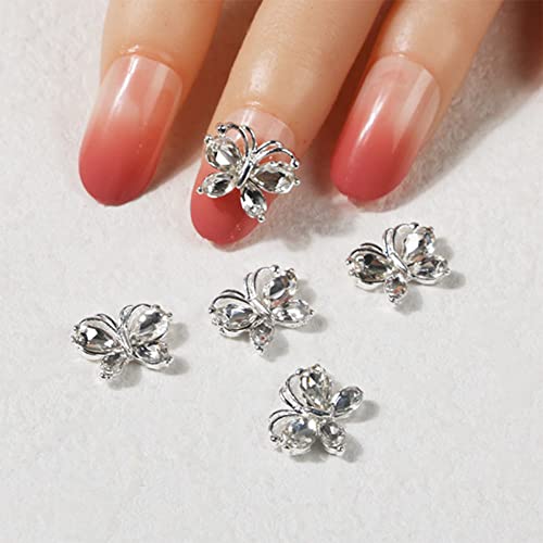 Kachimoo Butterfly Nail Charms,10 Pcs 3D Alloy Butterfly Nail Rhinestones Nail Art Charms Butterfly Charms For Nails Design Nail Art Decorations #TOP4