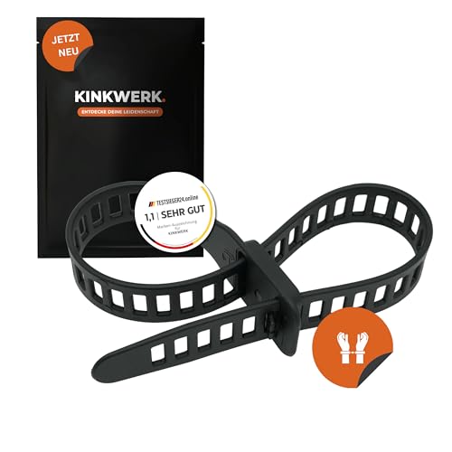 KINKWERK Schnellfesseln | Innovative und wiederverwendbare Fesselriemen | Sicher & Komfortabel | BDSM, Bondage (2,8 * 58 cm (Hände))