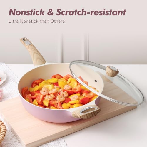 Image of SENSARTE Ceramic Pots and Pans Set Nonstick, Kitchen Cookware Sets, 14-Piece Induction Cookware, Non-toxic Healthy Non Stick Cooking Set, with Frying Pans Set, PFAS PTFE PFOA PFOS Free