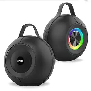 iNFiRe Dynamite 12W Bluetooth Party Speaker I High-Powered Sound with Multicolour RGB LED Lights, Up to 8 Hours Playback, Bluetooth 5.3, FM Radio, TF Card Slot, and TWS Function (Black)