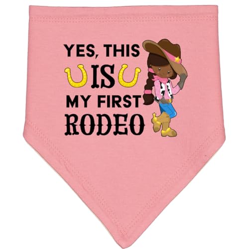 inktastic Yes, This IS My First Rodeo- Cowgirl in Hat and Boots Baby Bandana Bib
