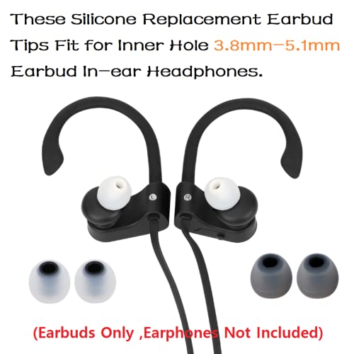 Image of Replacement Earbud Tips Earbud Covers Silicone Tips Ear Gels Fit for Inner Hole from 3.8mm - 5.1mm Earphones 9 Pairs S /M /L