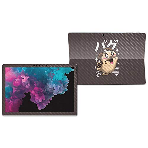 Image of MIGHTY SKINS MightySkins Carbon Fiber Skin for Microsoft Surface Pro 6 - Pug Kawaii | Protective, Durable Textured Carbon Fiber Finish | Easy to Apply, Remove, and Change Styles | Made in The USA