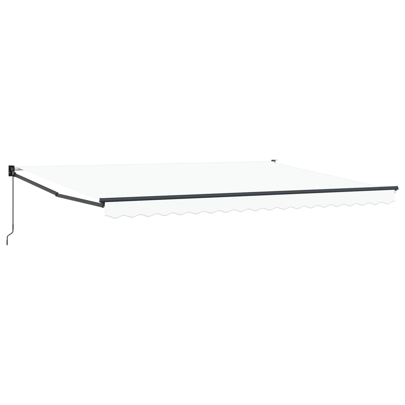 Store rétractable manuel 450x300 cm blanc avec cadre en métal pour terrasse