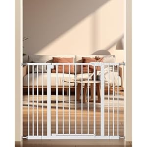 keny 29"-42.5" Baby Gate for Stairs, Auto Close Safety Dog Gate, Pressure Mounted Easy Walk Through Pet Gate for Doorways, Durable Stair Gate, 30" Tall, White keny 29 425 Baby Gate for Stairs Auto Close Safety Dog Gate Pressure Mounted Easy Walk Through Pet Gate for Doorways Durable Stair Gate 30 Tall White