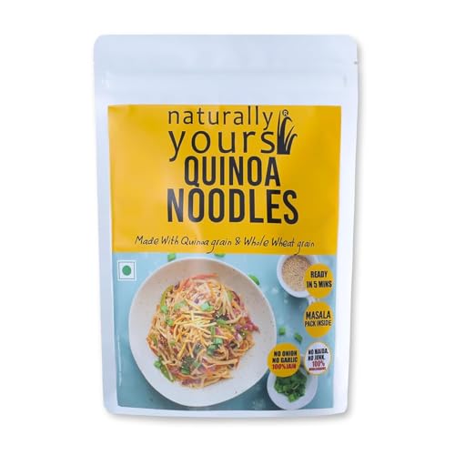 Image of Naturally Yours Quinoa Hakka Noodles | Whole Wheat & Quinoa | No Maida, No Onion No Garlic, Jain Friendly, Vegan, Preservative Free, No MSG | High Protein & Fiber | Tastemaker Inside | 180g Pack