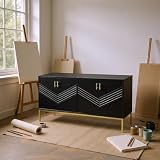 HOMYLIN Art Supply Aufbewahrungsschrank mit viertürigem Layout und Metallbeinen, Studio-Organizer für Zeichenwerkzeuge und Bastelmaterialien, Schwarz
