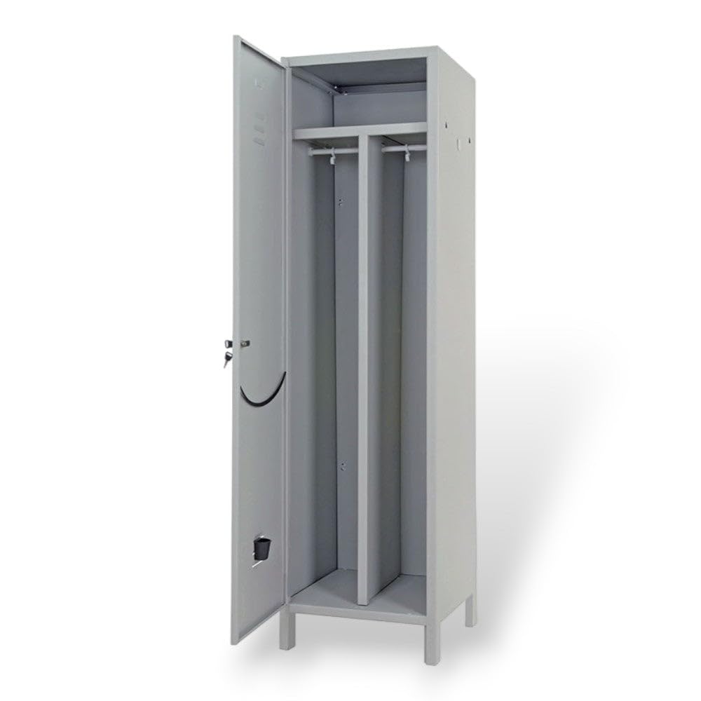 Armadio spogliatoio in Metallo 50x50xH180 cm Sporco Pulito Due posti 1 Anta con Serratura Prometal