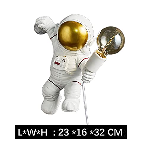 ACMHNC Applique Da Parete Per Bambini Con Interruttore E Spina, Moderna Astronauta Lampada Da Parete Per Cameretta Con Cavo 1,5 M,Deco E27 Illuminazione Da Parete Interni Per Ragazza E Ragazzo,Bianca - Image 7