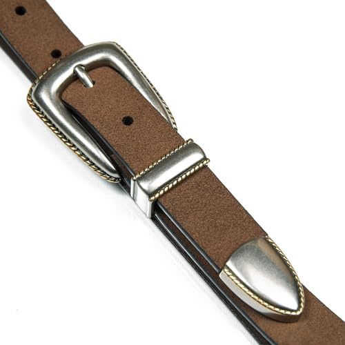 Image of Lucky Brand Women's Western Leather Belt | Classic | Fashion | Vintage | Buffalo Leather | Western-Inspired