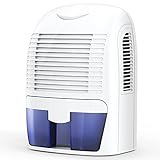 Hysure 1500ml Dehumidifier, 2200 Cubic Feet, Compact and Portable for Damp Air, Mold, Moisture in Home, Kitchen, Bedroom, Basement, Caravan, Office, Garage
