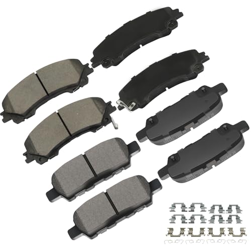 Image of cciyu D1736 & D1393 Front & Rear Ceramic Disc Brake Pads Kit For INFINITI Q50 2014-2017,For INFINITI Q60 2017
