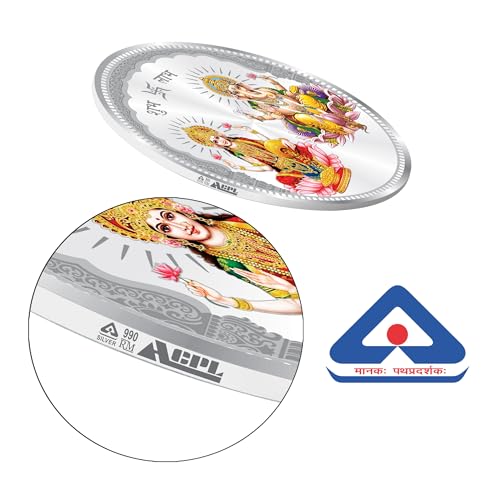 Image of ACPL Precious Moments Maa Laxmi and Ganesh Ji 999 Pure Silver Coin