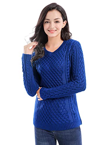 Image of v28 Women Crew Neck Knit Stretchable Elasticity Long Sleeve Sweater Jumper Pullover