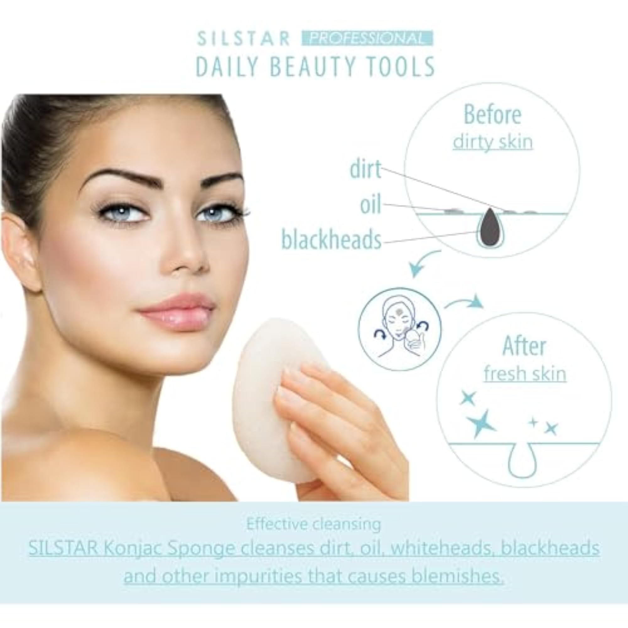KONJAC Sponge Facial Sponge for Natural Exfoliating
