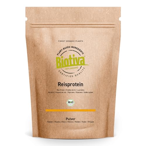 Reisprotein Bio 80% Protein 400 g - vegane Proteinquelle - ohne Zusätze - Frei von Gluten Soja und Lactose - Top Bio Qualität - Abgefüllt und kontrolliert in Deutschland - Biotiva