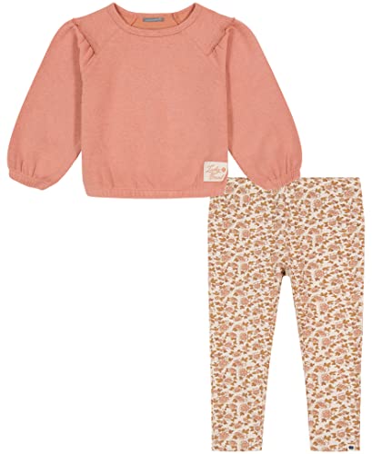 Lucky Brand Girls 2-Piece Fashion Pullover & Legging Set, Everyday Wear, Comfortable & Stylish Fit, Cameo Brown/Print