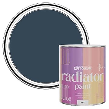 Rust-Oleum Blue Radiator Paint in Matt Finish - Evening Blue 750ml