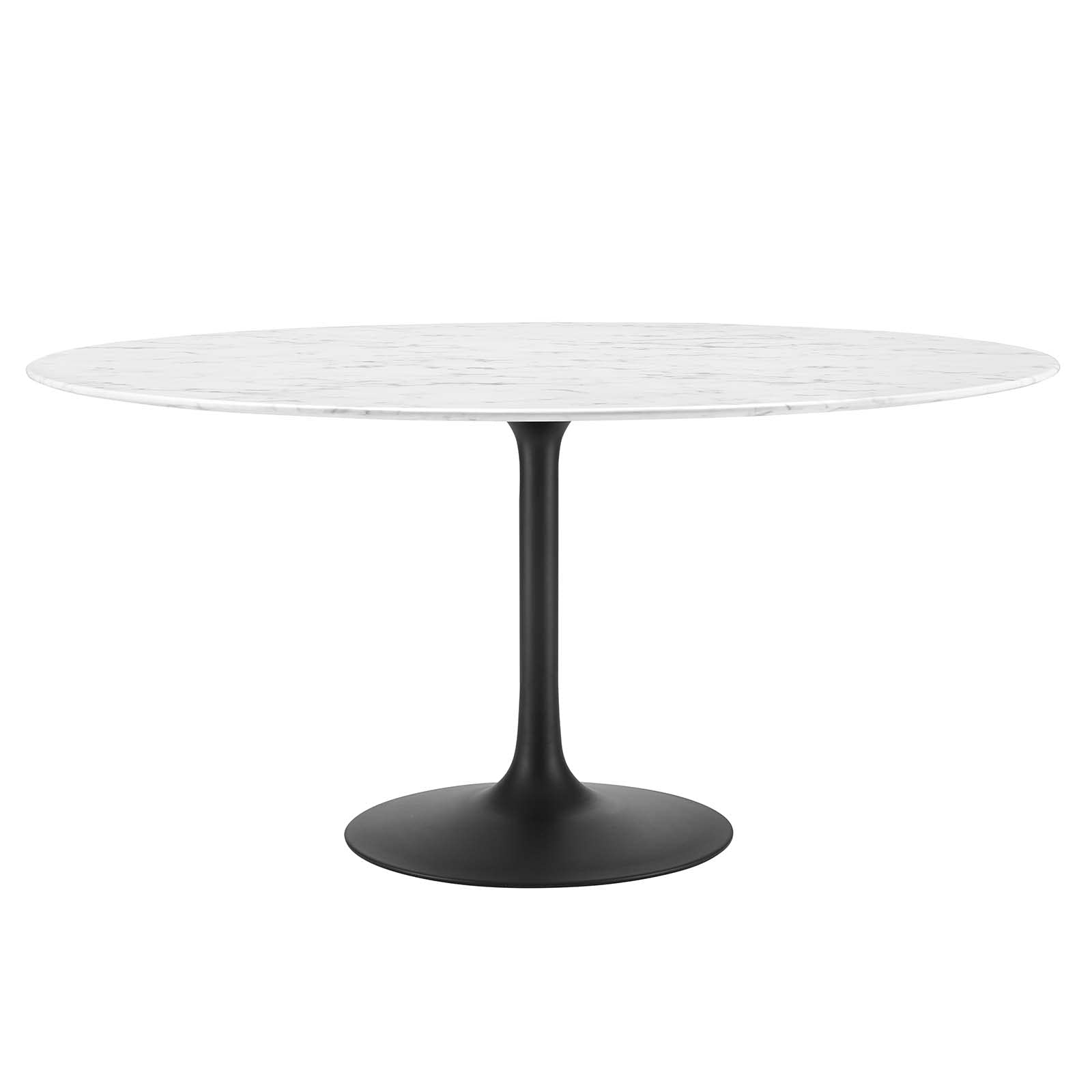 Photo 1 of *** PARTIAL SET *** Modway Lippa Round 60" Mid-Century Modern Artificial Marble Dining Table in Black White