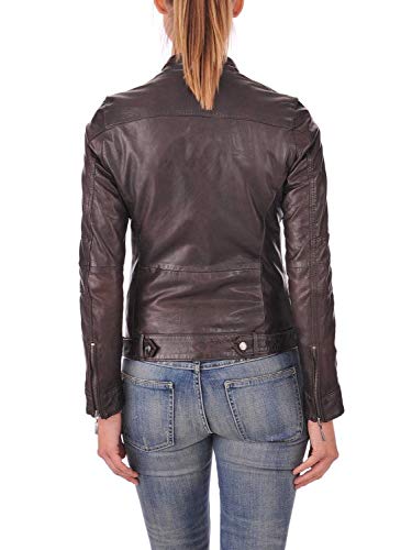 D Dolly Lamb 100% Leather Jacket For Women - Round Collar, Slim Fit & Quilted - Moto, Bomber, Biker Winter Casual Wear - Brown102Rc - Large #TOP2