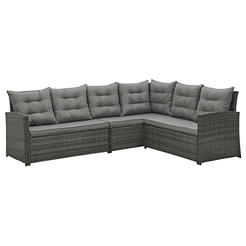 YJYDD Essgruppe Gartenmöbel Rattan Set Dining Lounge Farbwahl (Color : Schwarz) – Bild 6