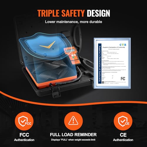 VEVOR Refrigerant Scale 110 LBS HAVC Charging Recovery Freon Scale, with Wired Remote Control, 2g High Precision Electronic Digital Recovery Weight Scale with Case and Dry Battery