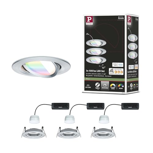 92435 Faretto LED Nova Angolo Rotondo 84mm 50° RGBW+ 3x6W 3x500lm 230V tornato pressofuso Alu Girato incasso alluminio