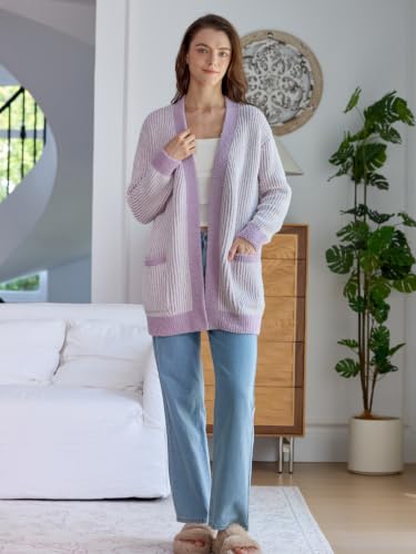 Image of Snuggle Sac Cardigan Sweaters for Women with Pocket Trendy Casual Long Sleeve Tops Open Front Fall Winter Coats