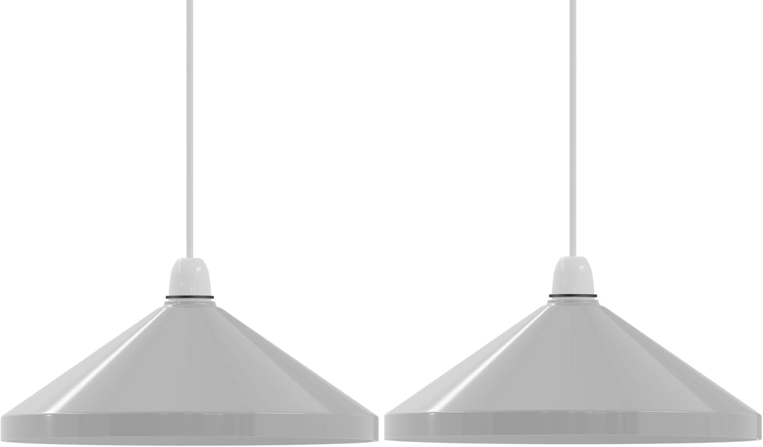 LEDSone 2Pack Retro White Metal Ceiling Lamp Shade Easy Fit Light Pendant 33.5cm Modern Ceiling Lighting Shade for Bedroom, Hallway Industrial Hanging Replacement Light Shade Ceiling Pendant