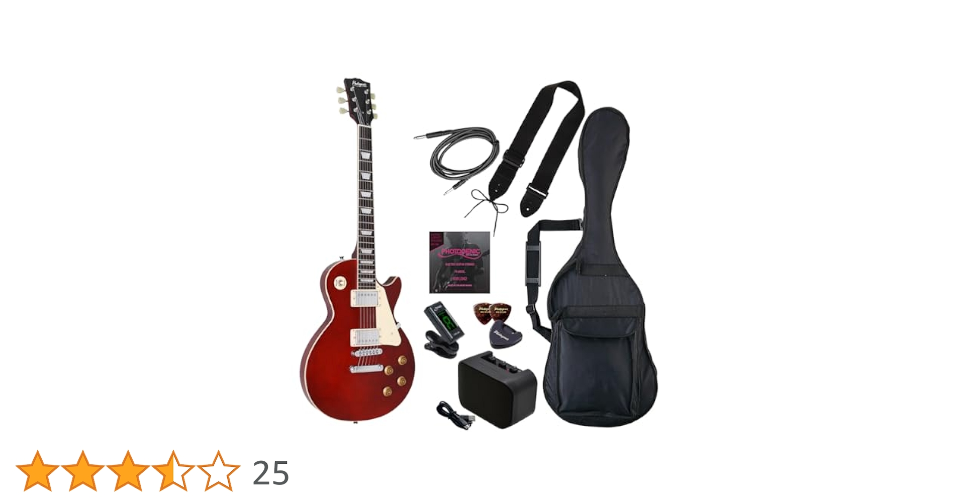 PhotoGenic　LP260-HBハニーサンバースト　ハードケース付き Amazon.co.jp: PhotoGenic エレキギター 初心者入門エントリー