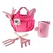 Hey! Play! Kid’s Garden Tool Set with Child Safe Shovel, Rake, Fork, Gloves, Watering Can and Canvas Tote- Mini Gardening Kit for Boys and Girls