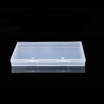 Rectangle Plastic Storage Box, w/Hinged Lid, 7.1x5.1x0.7inches Storage Container Storage Case for Storing