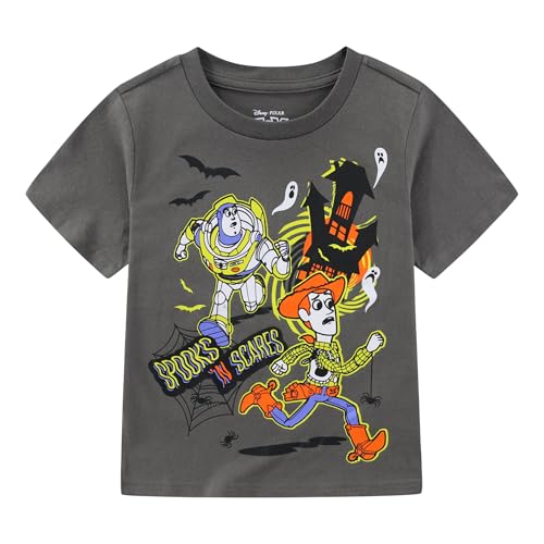 Disney Toy Story Boys Halloween Short Sleeve T-Shirt for Toddler and Big Kids Dark Grey