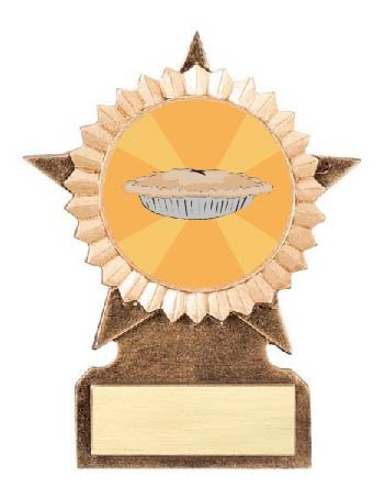 BuyAwardsandTrophies Best Thanksgiving Pie Award - Plastic Trophy with Base, Awards and Trophies for Fun Contests, Prizes for Adults and Kids Brown, 6