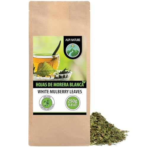 Alpi Nature Hojas de Morera Infusión 250g, Hojas de Morera Secas y Cortadas, Té de Hojas Sueltas