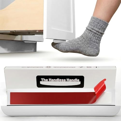 The Handless Handle – Hands-Free Garbage Drawer Foot Pull Handle, Touchless Opener for Drawers, Bins, & Cabinets